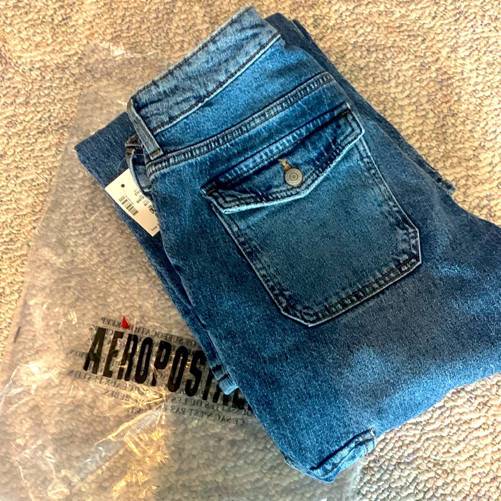 AEROPOSTALE FLARE MID-RISE CARGO JEAN
